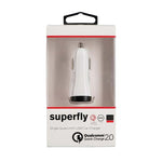 Supa Fly 15W Single USB Qualcomm Rapid Car Charger - White - White
