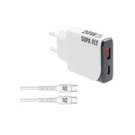 Supa Fly 20W Dual A & C Wall Charger with C to C Cable