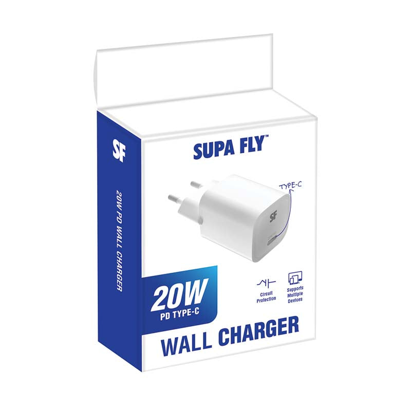 Supa Fly 20W Single Type C Wall Charger - White