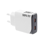 Supa Fly 30W Dual A & C Wall Charger with C to C Cable - White - White
