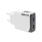 Supa Fly 30W Dual C Wall Charger - White - White