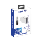 Supa Fly 45W Dual A & C Wall Charger - White - White