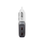 Supa Fly 45W Slim Dual C Wall Charger with C-C Cable - White & Grey - White