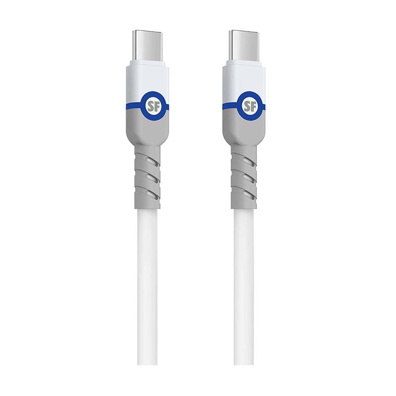 Supa Fly 65W GAN Wall Charger with Type C Cable - White - White