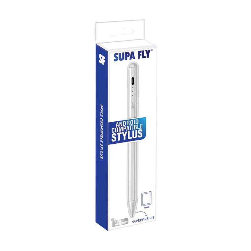 Supa Fly Android Compatible Stylus - White - White