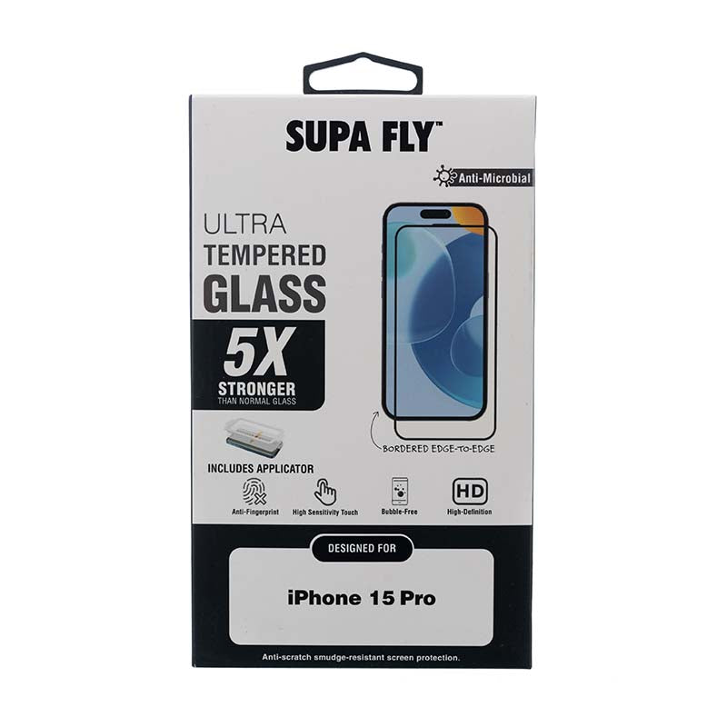 Supa Fly Apple iPhone 15 Pro Ultra Tempered Glass Screen Protector with Applicator