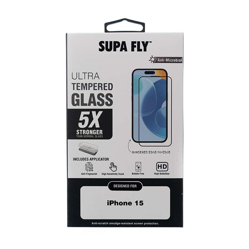 Supa Fly Apple iPhone 15 Ultra Tempered Glass Screen Protector with Applicator