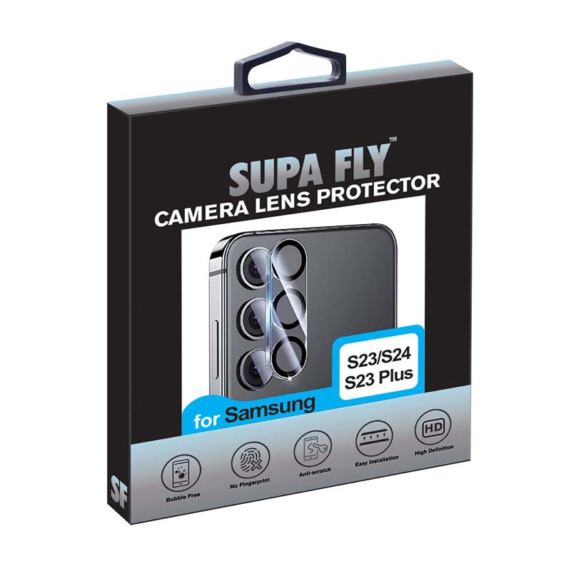 Supa Fly Camera Lens Tempered Glass Screen Protector Samsung Galaxy S23 / S23 Plus / S24 - Clear