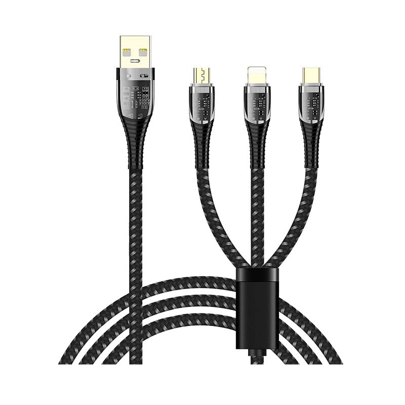 Supa Fly Circuit Series 3in1 1.5m Cable - Black - Black