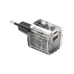 Supa Fly Circuit Series Dual USB 20W Type C Wall Charger - Transparent - Clear