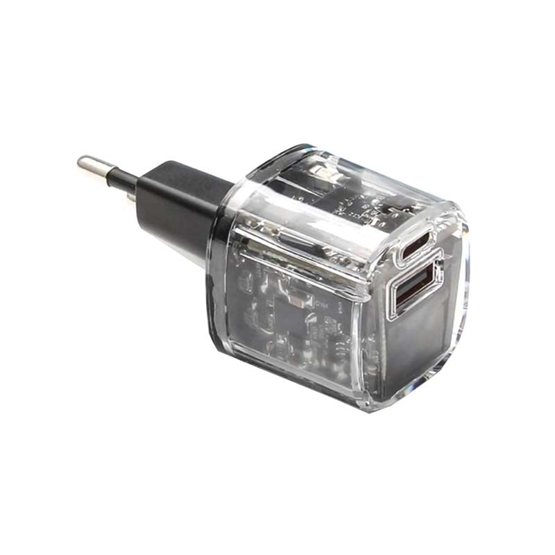Supa Fly Circuit Series Dual USB 20W Type C Wall Charger - Transparent - Clear