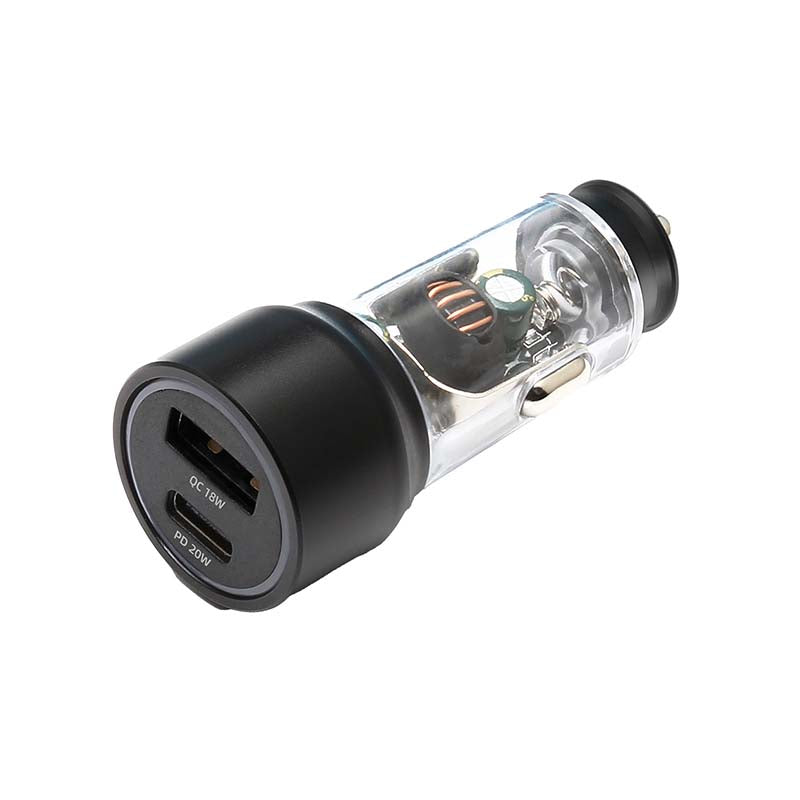 Supa Fly Circuit Series Dual USB 38W Car Charger - Transparent - Clear
