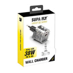 Supa Fly Circuit Series Dual USB 38W Type C Wall Charger - Transparent - Clear