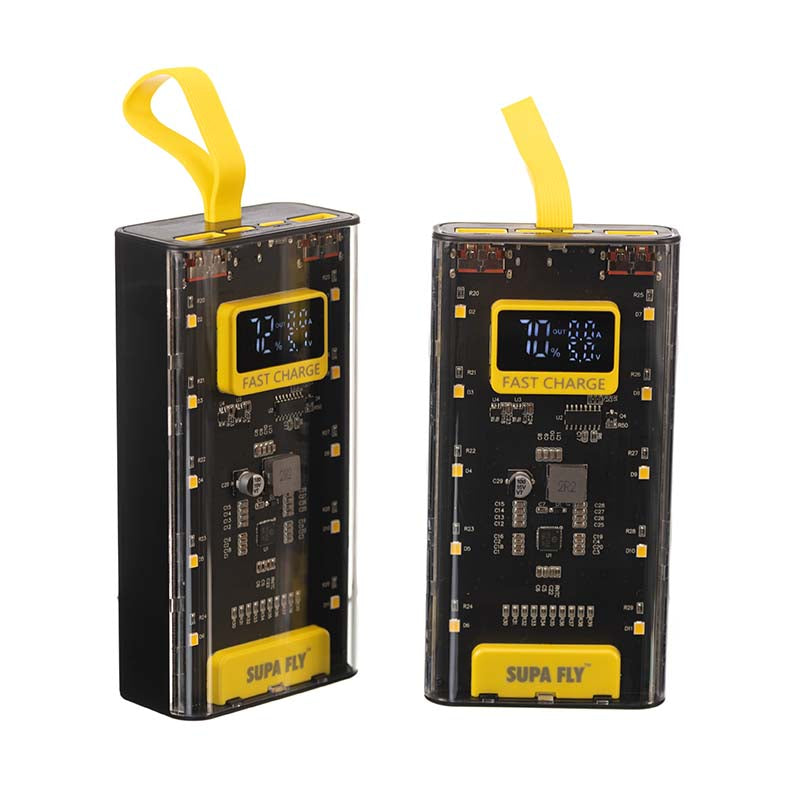 Supa Fly Circuit Series Power Bank 10000mah LCD 22.5W PD - Transparent - Clear