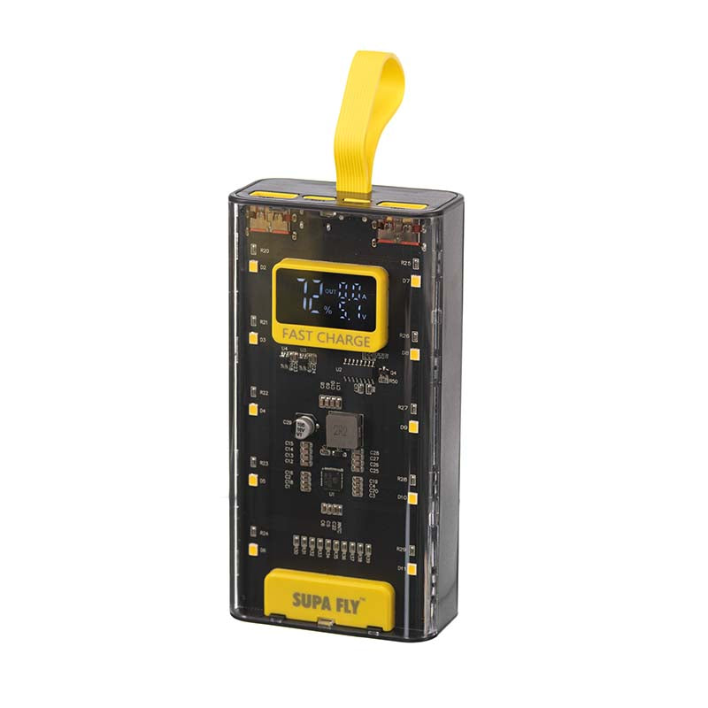 Supa Fly Circuit Series Power Bank 20000mah LCD 22.5W PD - Transparent - Clear