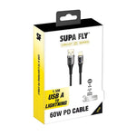 Supa Fly Circuit Series USB A to Lightning Braided Cable - Black - Black