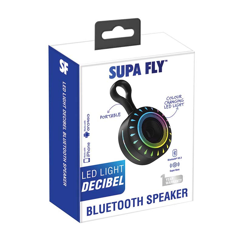 Supa Fly Decibel Series Portable TWS Super Bass Speaker - Black - Black