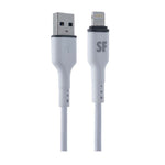 Supa Fly Dual USB Car Charger with Lightning MFI Cable - White - White