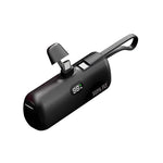 Supa Fly Fast Portable Power Bank 5 000mAh with Lightning Cable - Black - Black