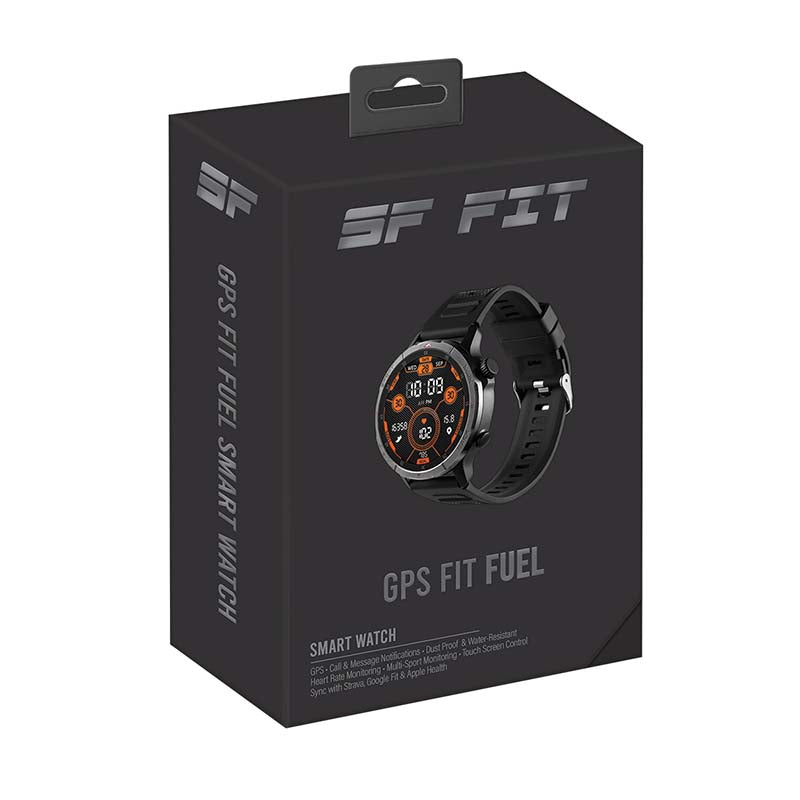 Supa Fly Fit Fuel Series GPS AI Smart Watch - Black - Black