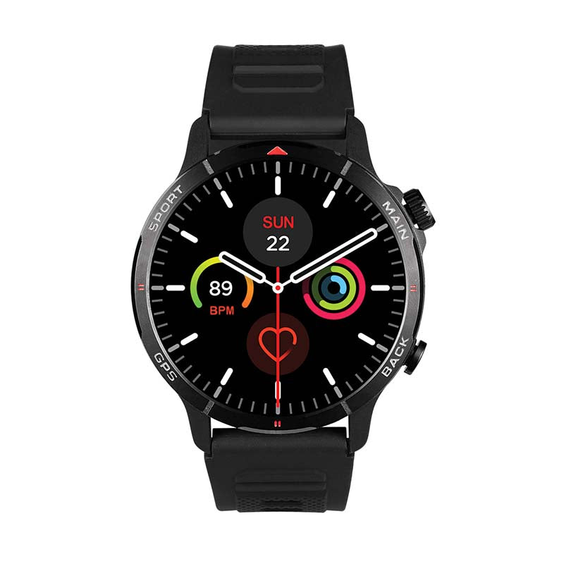 Supa Fly Fit Fuel Series GPS AI Smart Watch - Black - Black