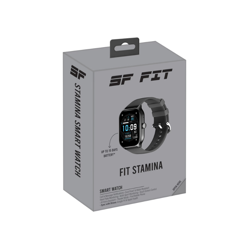 Supa Fly FIT Stamina Smart Watch - Black - Black