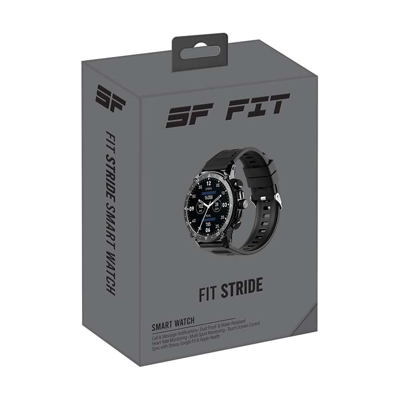 Supa Fly Fit Stride Series AI Bluetooth Smart Watch - Black - Black