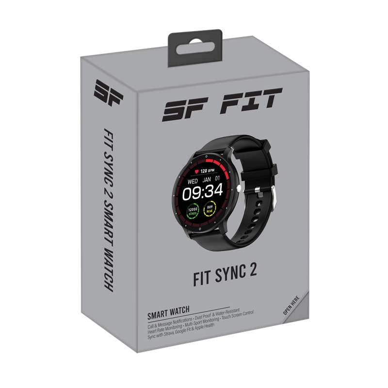 Supa Fly FIT Sync Smart Watch v.2 - Black - Black