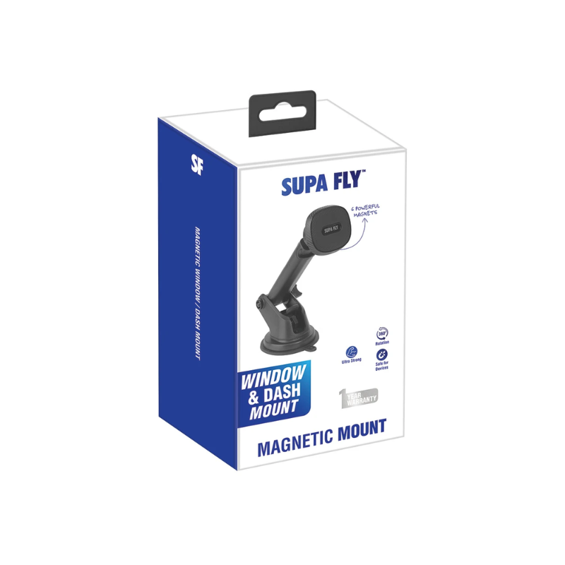 Supa Fly Magnetic Window or Dash Mount - Black