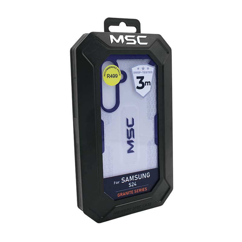 Supa Fly MSC Granite Case Samsung Galaxy S24 - Clear / Blue - Blue / Clear