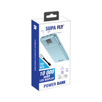 Supa Fly Power Bank 10000mAh LED Display - Blue - Blue