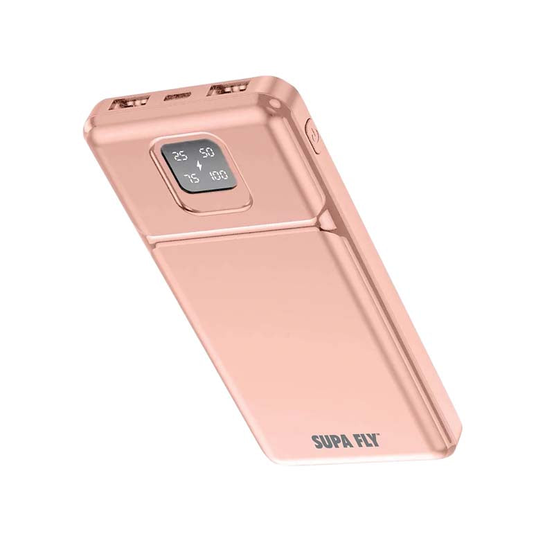 Supa Fly Power Bank 10000mAh LED Display - Rose Gold - Rose Gold