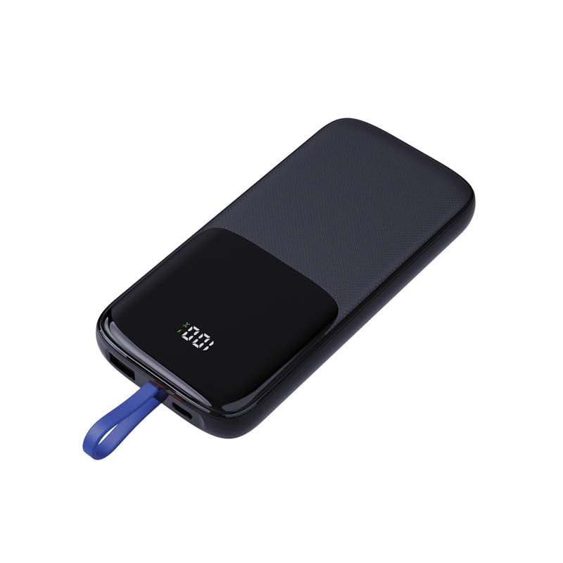 Supa Fly Power Bank 10000mAh PD 22.5W With Integrated Type-C Cable - Black