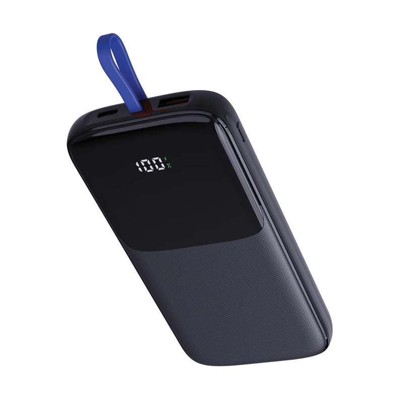 Supa Fly Power Bank 10000mAh PD 22.5W With Integrated Type-C Cable - Black