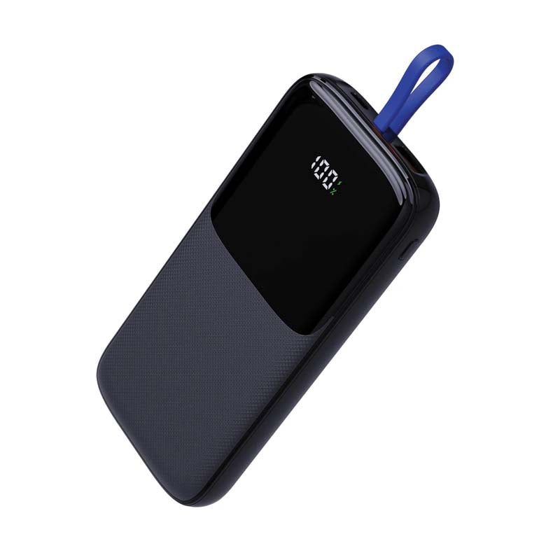 Supa Fly Power Bank 10000mAh PD 22.5W With Integrated Type-C Cable - Black