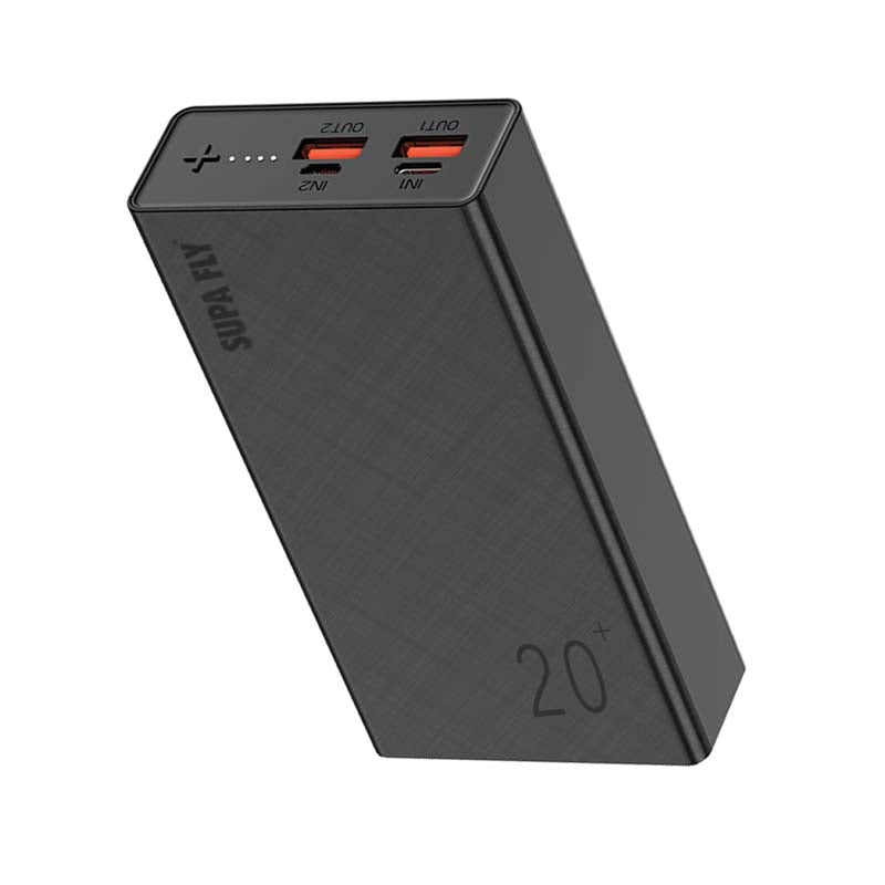 Supa Fly Power Bank 20000mAh - Black - Black