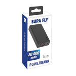 Supa Fly Power Bank 20000mAh - Black - Black
