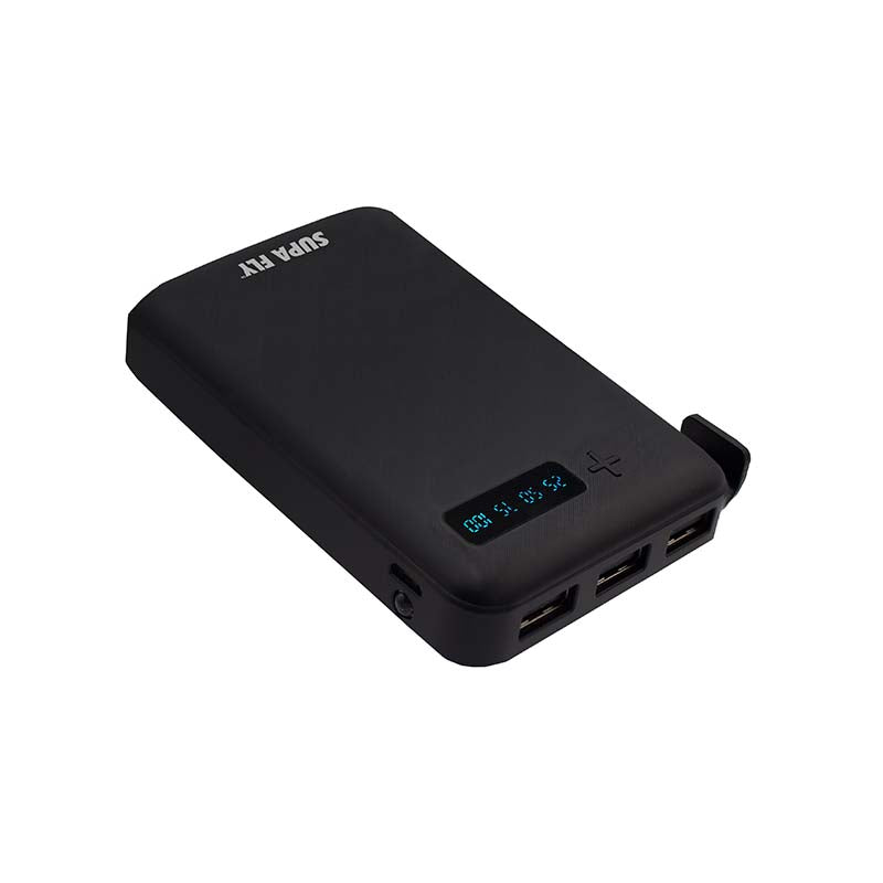 Supa Fly Power Bank 5000mAh with 3 USB Ports - Black - Black