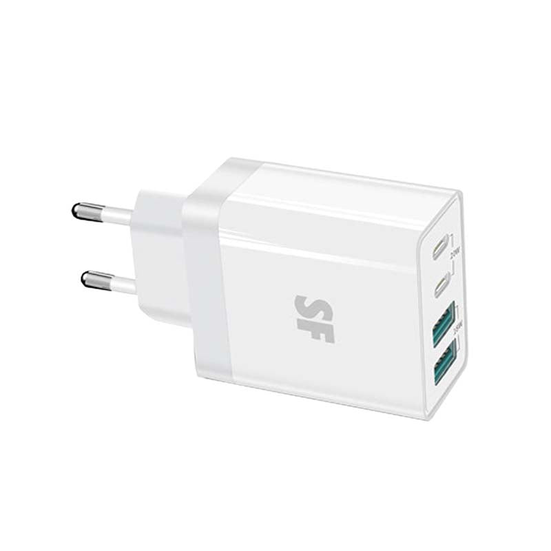Supa Fly Quad USB Wall Charger - White - White