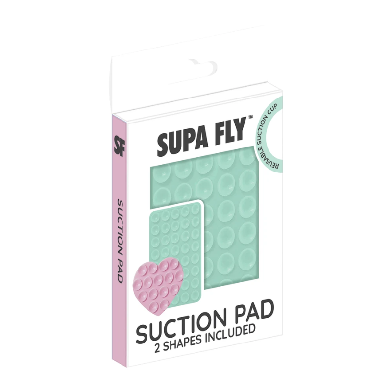 Supa Fly Rectangle Suction Pad - Pink/Green - Pink