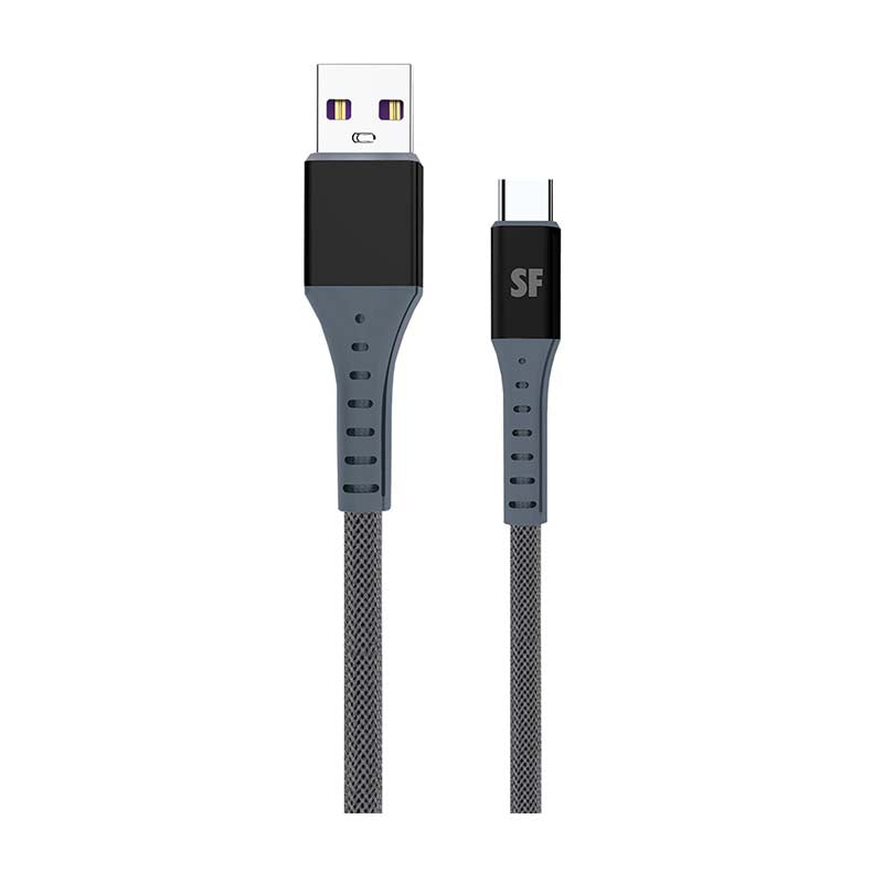 Supa Fly Signature Series 1.5m Type-C to USB Cable - Grey - Grey