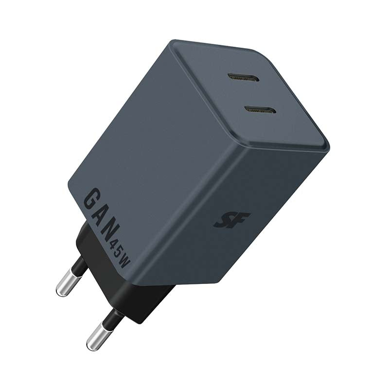Supa Fly Signature Series 45W Dual Type C Wall Charger - Grey - Grey