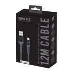 Supa Fly Signature Series Type-A to Lightning MFI Cable - Grey - Grey