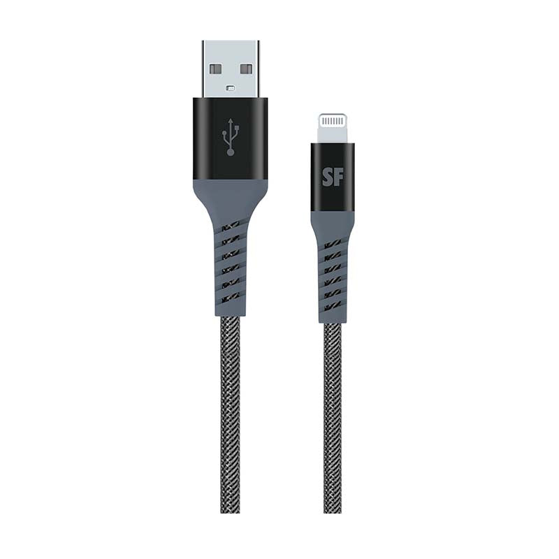 Supa Fly Signature Series Type-A to Lightning MFI Cable - Grey - Grey