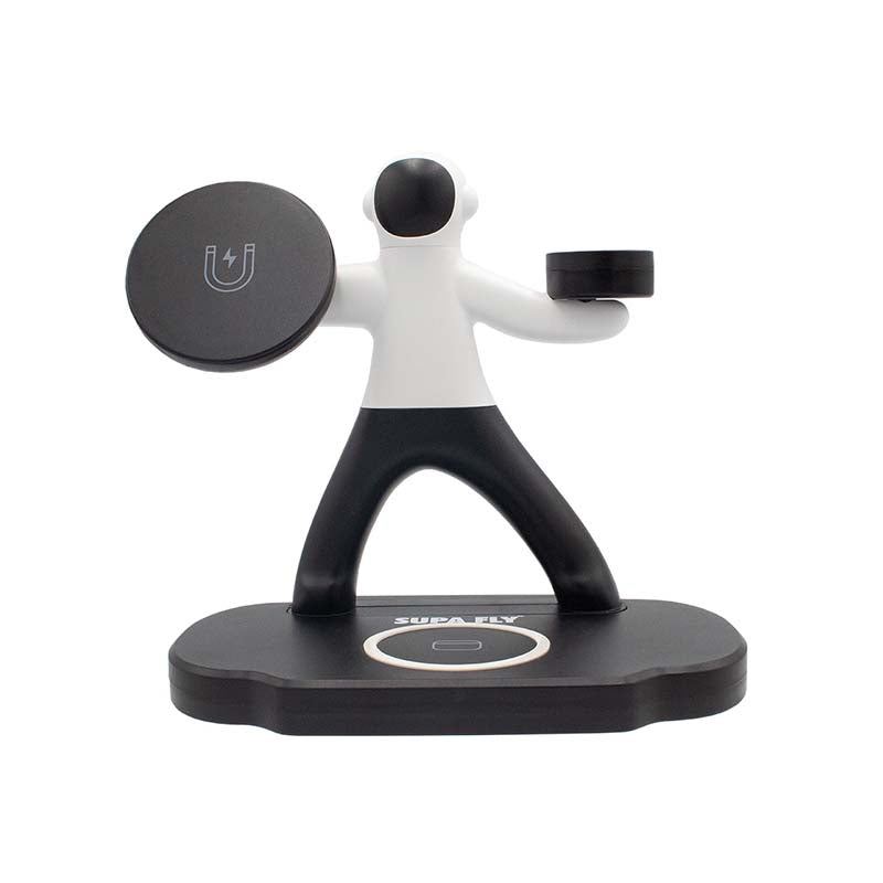 Supa Fly Spaceman 3-in-1 Magnetic Charger - Black - Black