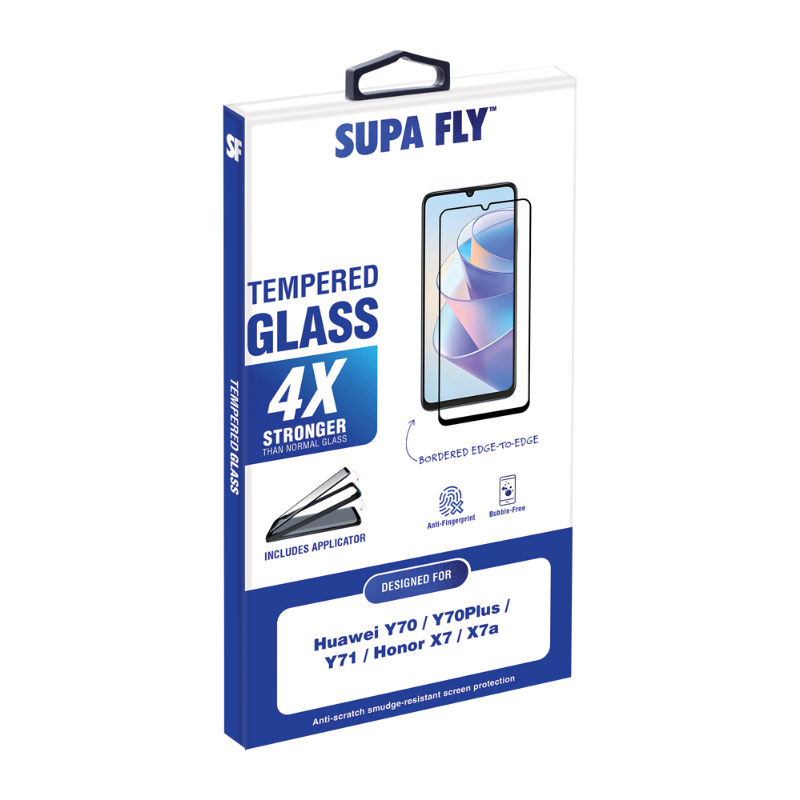 Supa Fly Tempered Glass Screen Protector Huawei Y70/Y70Plus/Y71 / Honor X7/X7a