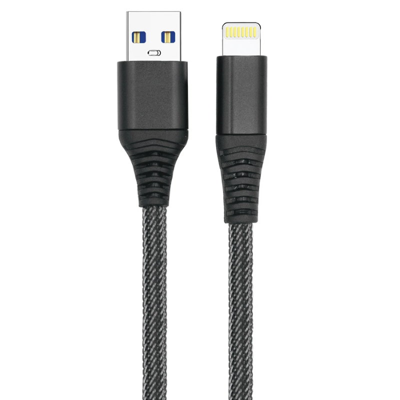 Supa Fly Tough Cable USB A To Lightning Charge And Sync 1.5m Cable - Black - Black