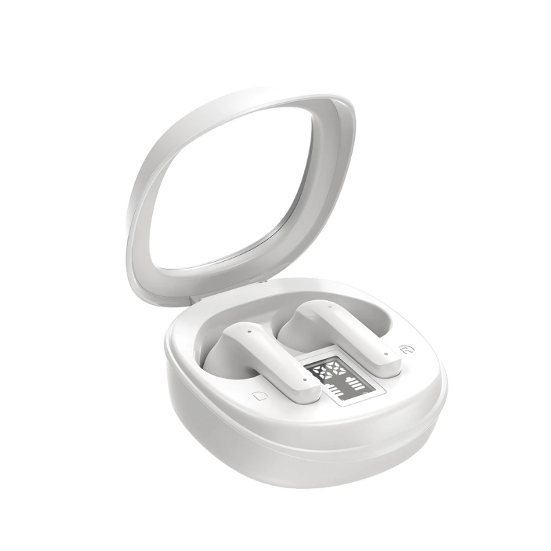 Supa Fly TWS Earbuds LCD Display - White - White