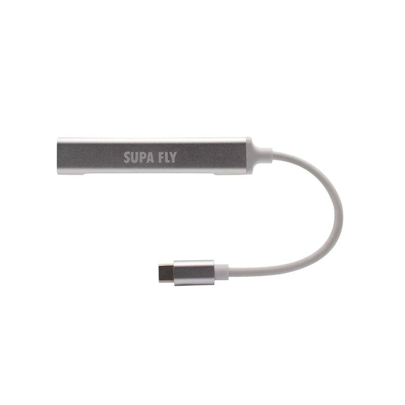 Supa Fly Type C & USB C 4 Port Hub - Silver - Silver