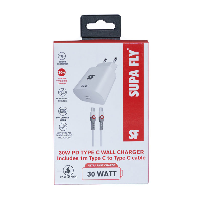 Supa Fly Ultra Fast PD 30W USB Type C Wall Charger